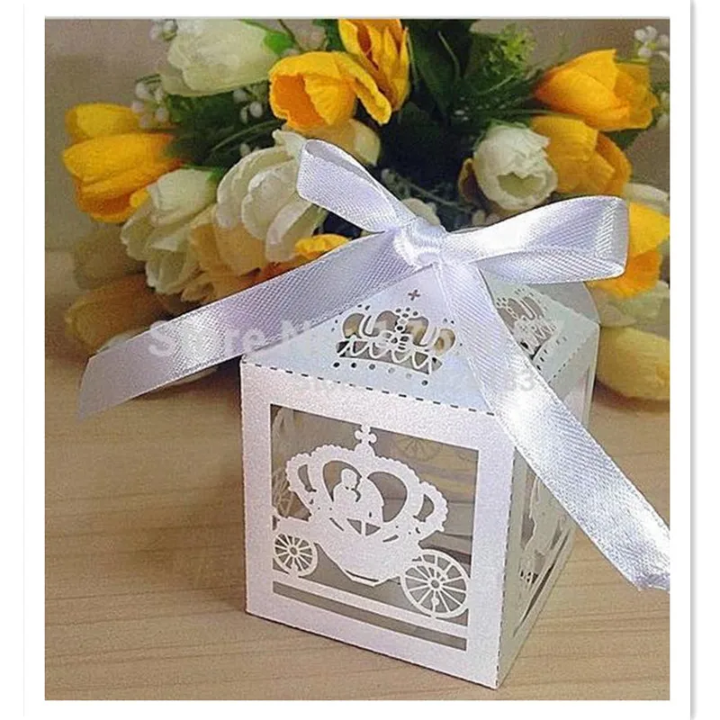 , Pumpkin Carriage Wedding Favor Boxes Gift Box Candy Box 50