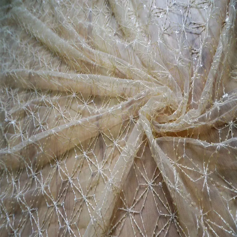New African lace fabric 2019 French mesh beaded DIY wedding dress JH0455 | Дом и сад