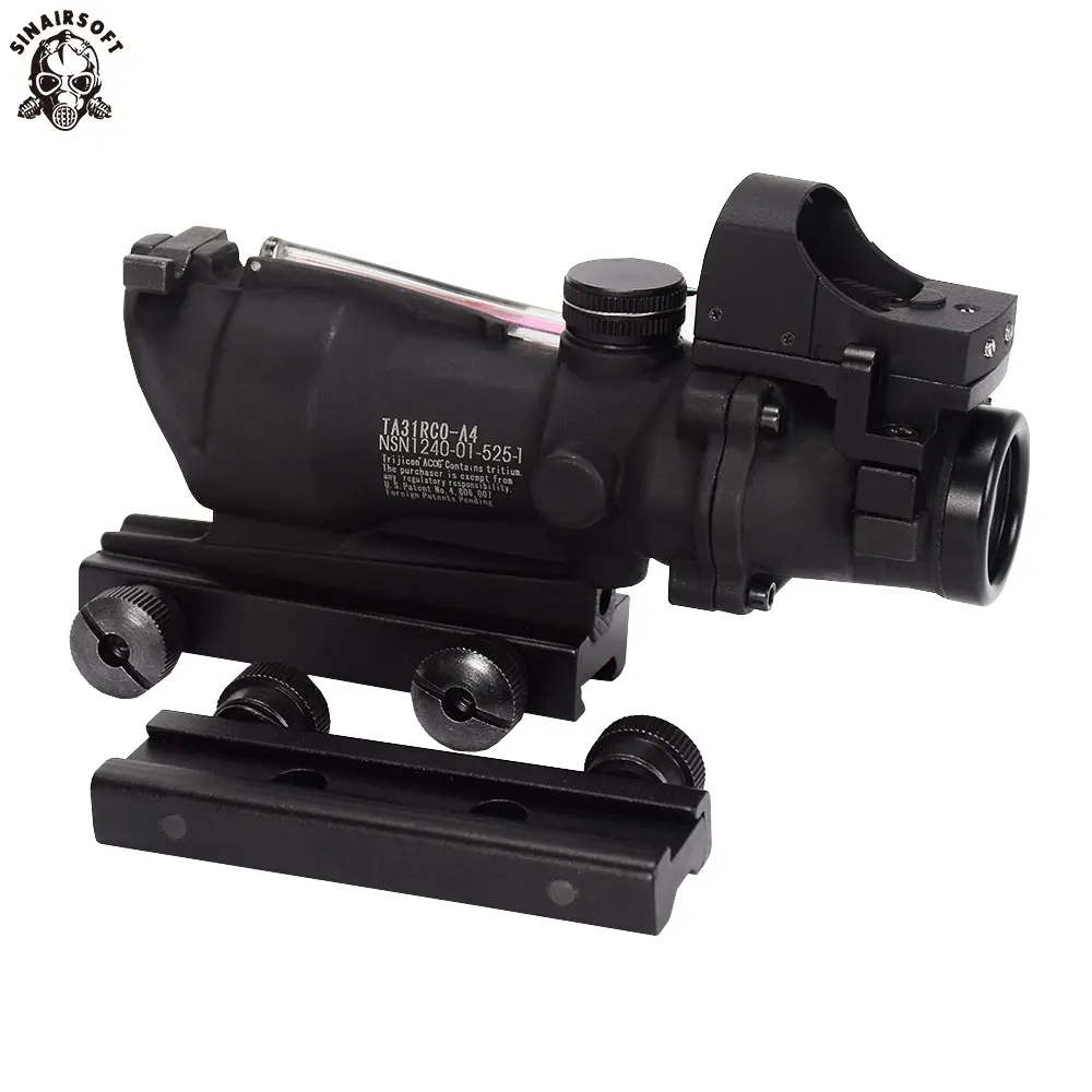 Новые тактические ACOG 4x32 оптический прицел Cahevron сетка волокно с Авто Яркость Мини Red Dot прицел охотничий оптический прицел