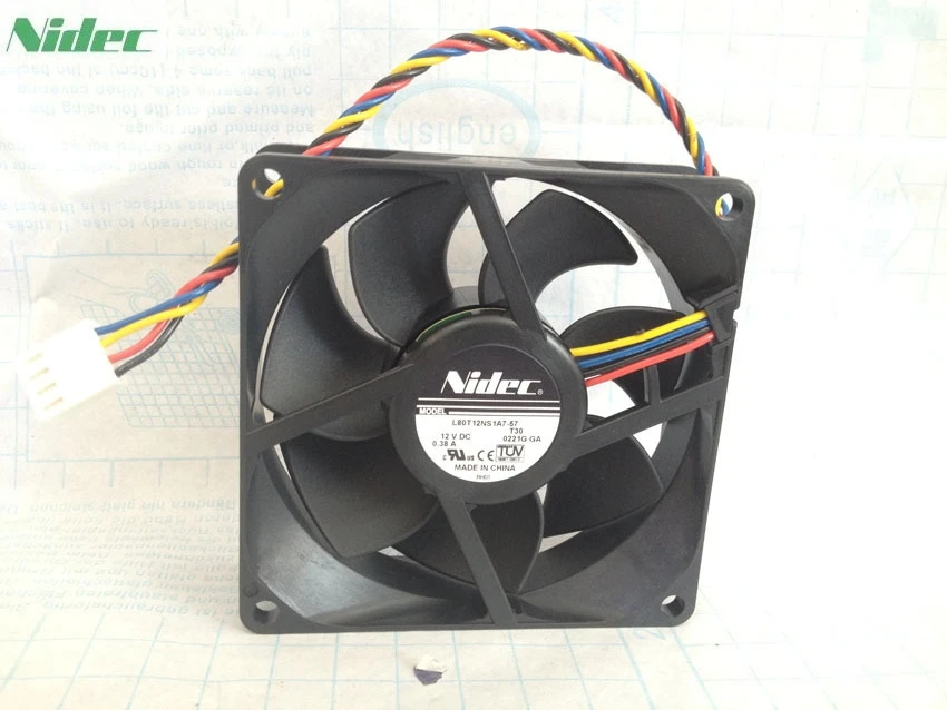 NIDEC L80T12NS1A7 57 8025 8 см 8*8*2 5 80 мм 12 В 0.38A 4pin вентилятор сервера|server fan|12v 80mm fan12v fan |