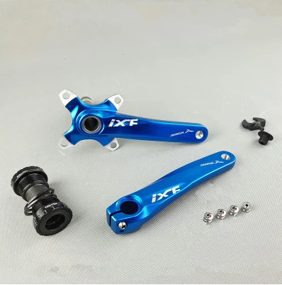 Blue and axis bike MTB шатун со звездами для велосипеда полый один Кривошип цепная Звездочка из алюминиевого сплава горный велосипед рифленый диск MTB части велосипеда - Цвет: Blue and axis bike