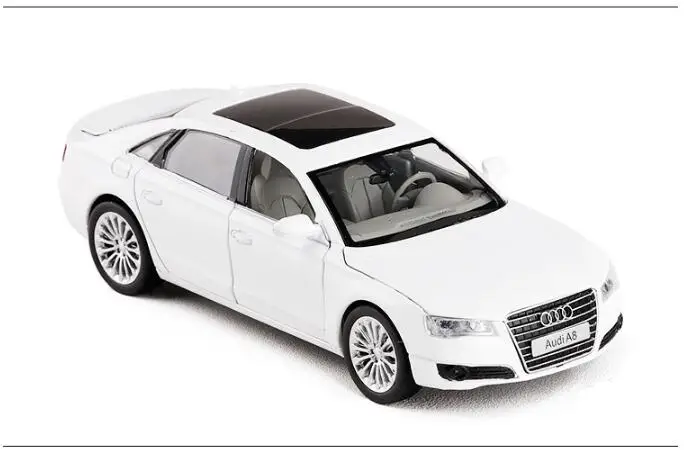 Высокая симуляция 1:32 AUDI A8 сплав модель автомобиля металлические игрушки транспортные средства с выдвижной назад мигающий музыкальный для детей игрушки