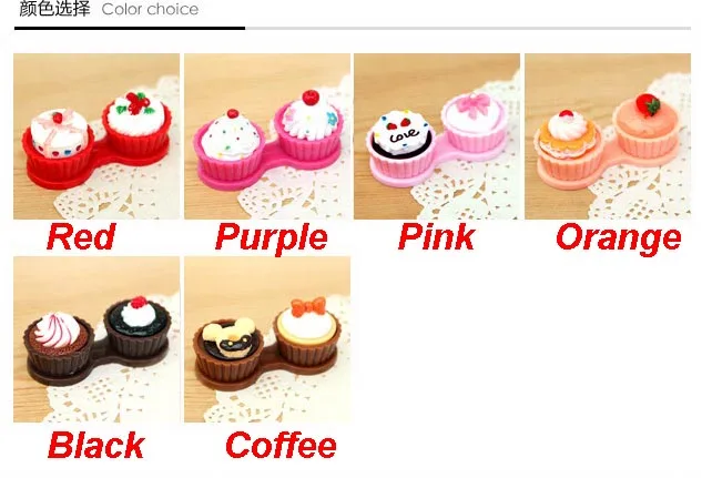 Бесплатная доставка! 1 партия = 12 комплектов! Торт форма цветные контактные линзы