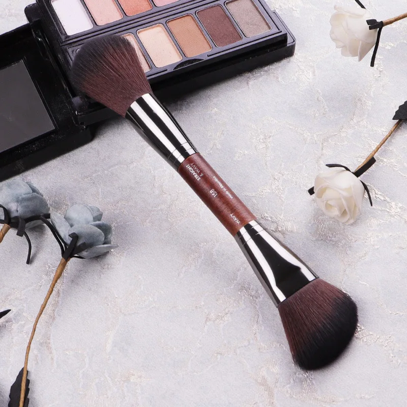 1 шт. двухсторонняя многофункциональная Рассыпчатая кисть для пудры и макияжа