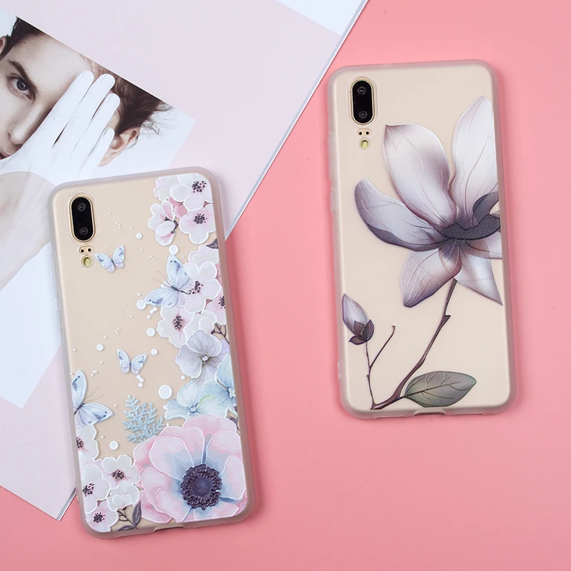 EIRMEON For Huawei Honor 9 Lite Case 10 6X 7X P8 P9 P10 P20 Soft TPU Florals Phone Back Covers Nova 2 Plus |