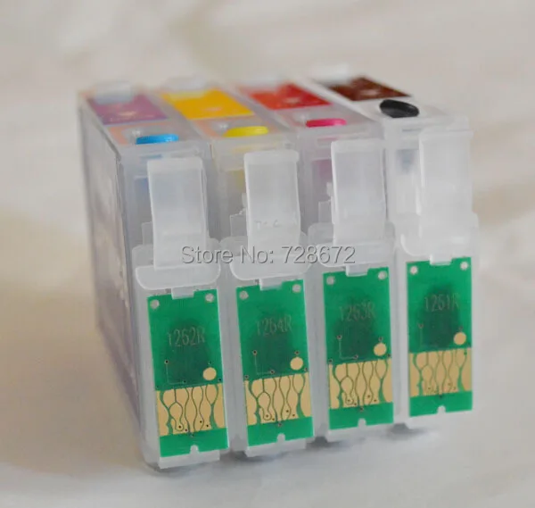 T1261 T1264 T126 перезаправляемый картридж с чип для Epson рабочей силы 630 635 545 845 WF 3520