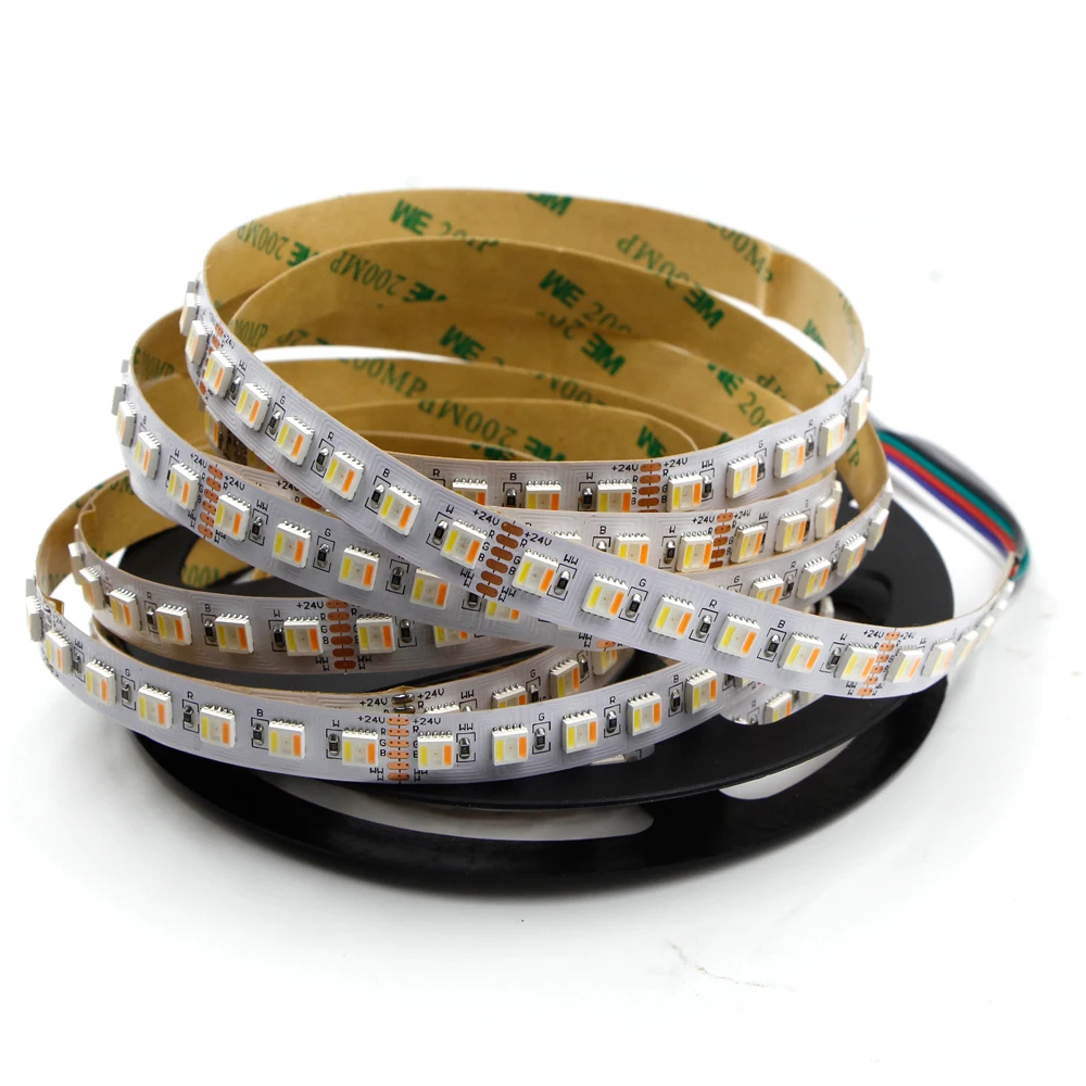 Светодиодный RGB + CCT 12 мм Ширина 5050 5 м 60 светодиодный/M 96 Светодиодный/m DC12V 24V