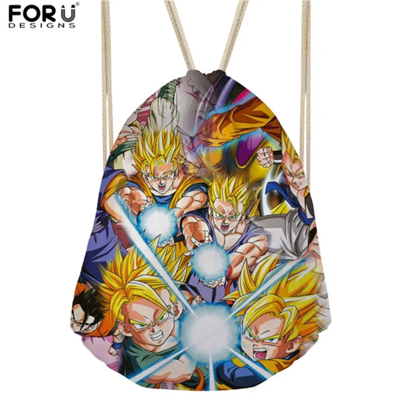 FORUDESIGNS/горячая аниме Dragon Ball Z Супер шнурок рюкзак для детей мальчиков Прохладный Saiyan солнце Гоку Вегета печати школьные сумки - Цвет: H6732Z3