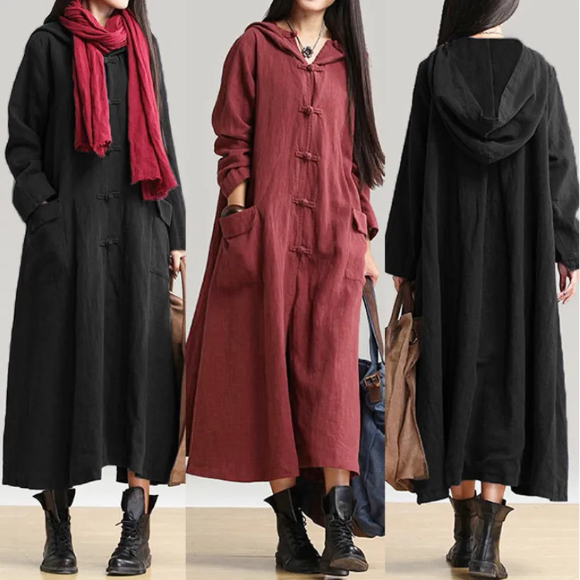 Длинный хлопковый плащ Miss bekeep/Свободный кардиган с капюшоном|trench coat cardigan|long trench