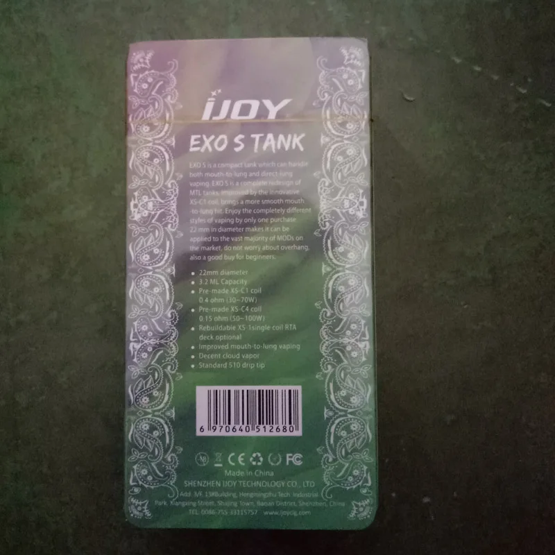Оригинал IJOY EXO S MTL Sub Ом бак 3 2 мл суб ом электронных сигарет распылителя Vape с XS C1 C4