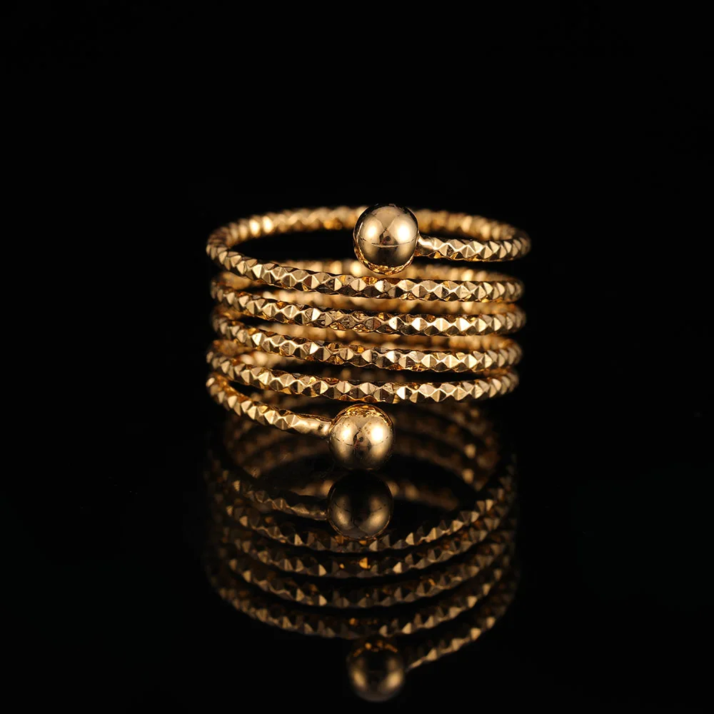 

St.kunkka Yellow Gold Color Filled Big Extensible Original Ring For Woman's Wedding Party Statement Charm Ring Fashion Jewelry