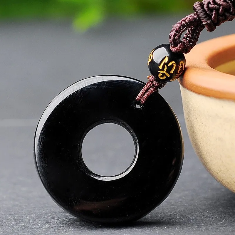 Подвеска AURAREIKI Obsidian PI XIU амулет с шестью буквами подвеска надписью Lucky резное