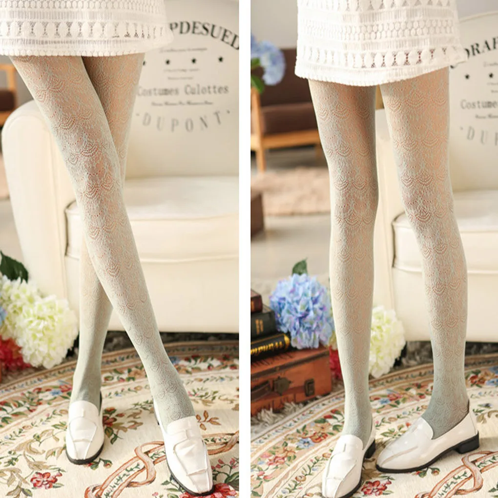 Женские кружевные длинные колготки с цветочным принтом|stocking tights|pantyhose longtight tights |