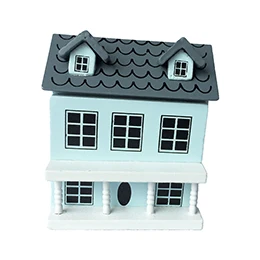 Синий 1; 12 кукольный домик Миниатюрный домик дерево синий Diy игрушка# HO051/2 - Цвет: Синий