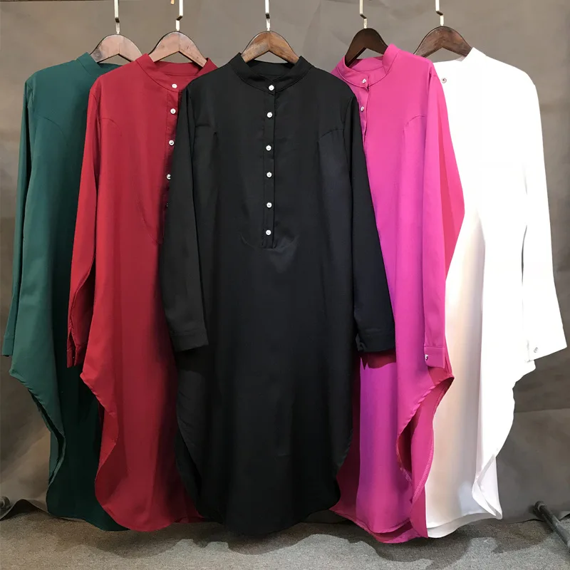 YSMARKET Hot Sale Long Sleeve Shirt Top Loose Muslim Chiffon Blouse Casual Tops Turkish Islamic Abaya Clothing Y6218 |