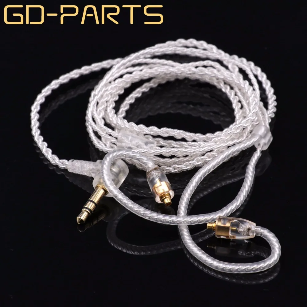 GD PARTS Hand Braid MMCX кабель для наушников телефона SE215 SE425 SE535 SE846 Hifi Silver OCC PVC провод