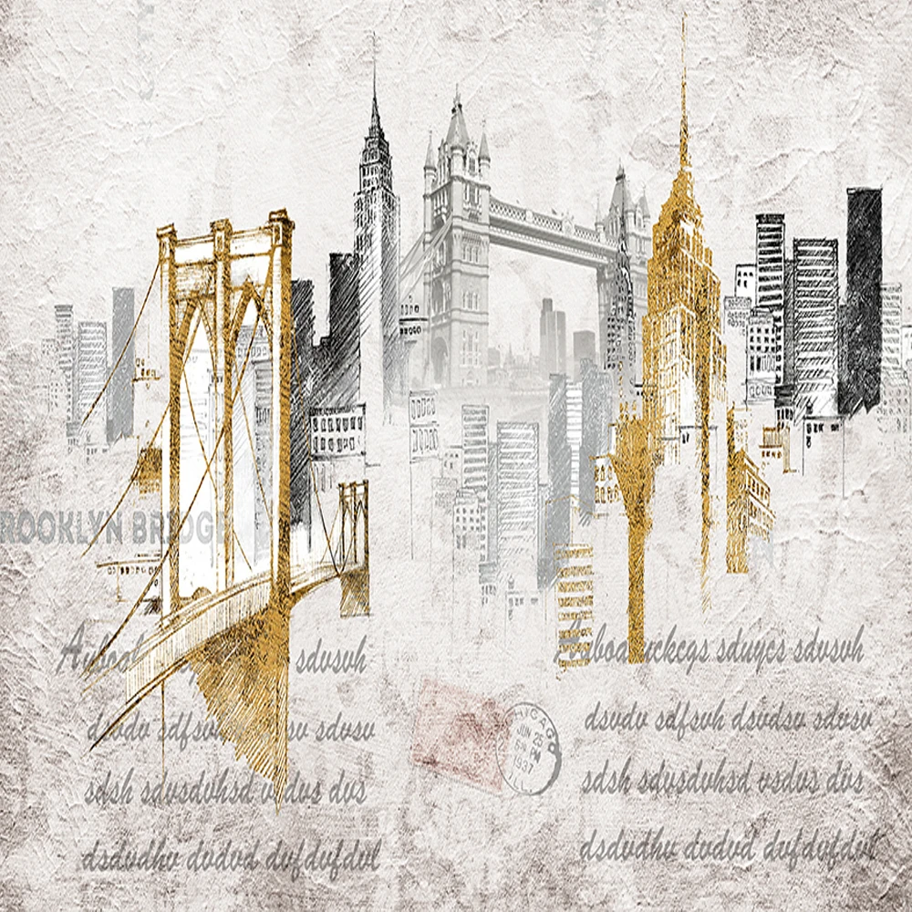 Винтажная Абстрактная живопись 3D 5D 8D с изображением дома подвесной мост подвеска