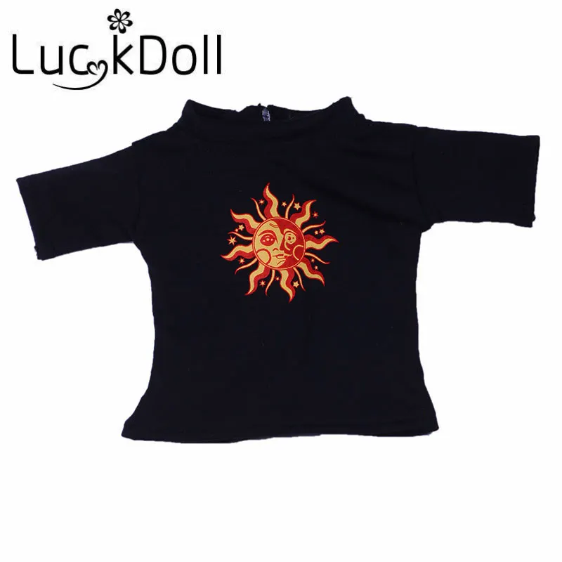 Однотонные футболки LUCKDOLL с принтом подходит для 18 дюймовых американских кукол 43