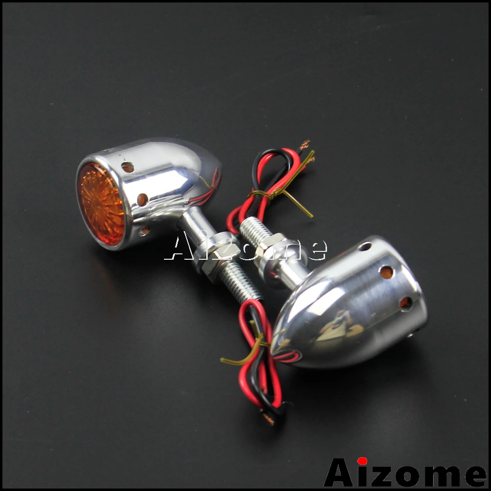 Кафе гонщик мотоцикл пуля поворотные сигнальные индикаторы Amber светодиодный указатель поворота для Harley Honda Yamaha Suzuki прогулочный круизер на заказ