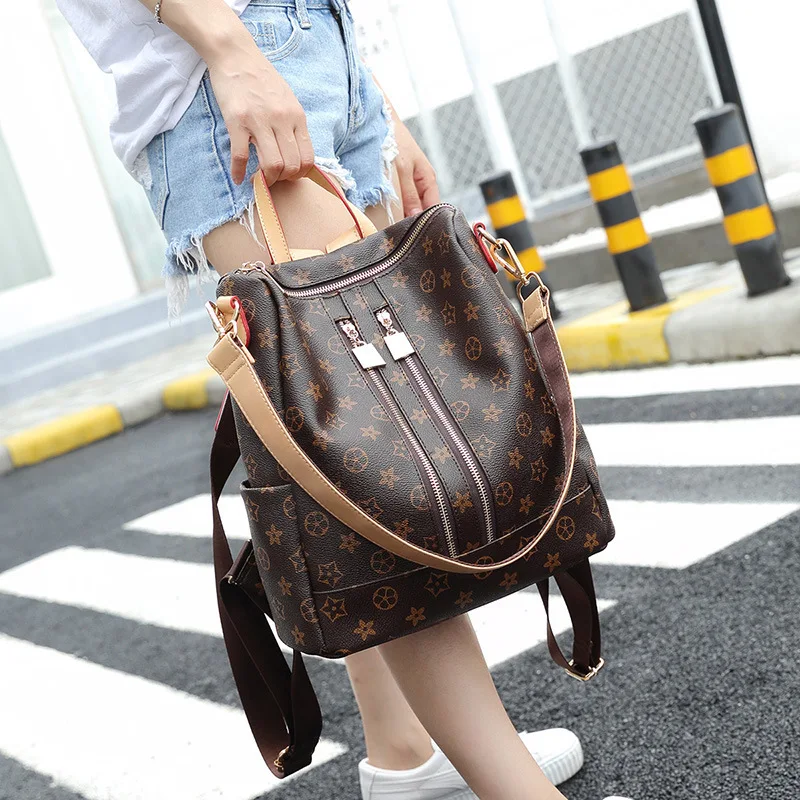 New backpack female 2018 casual wild fashion shoulder bag printing simple and portable double travel | Багаж и сумки