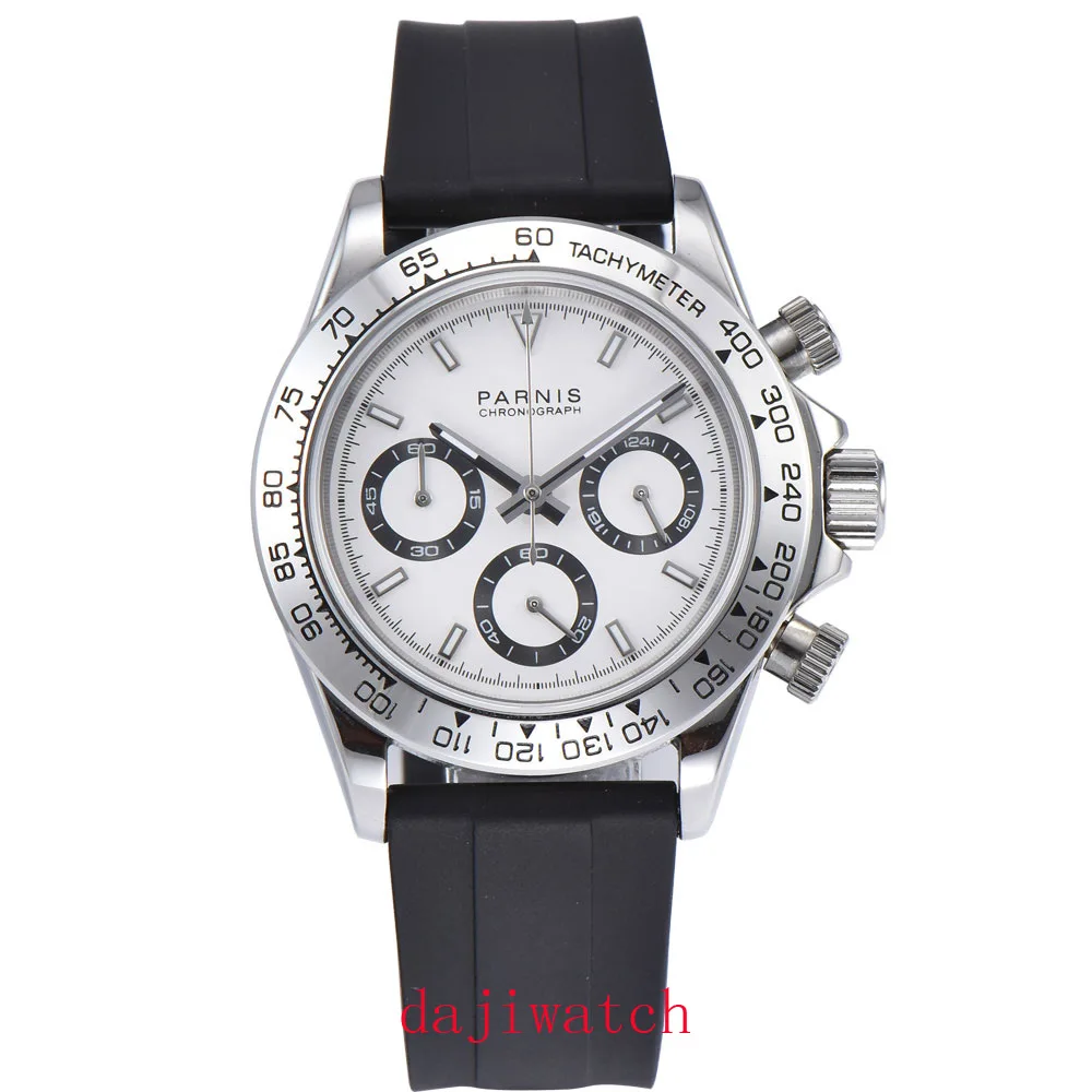45 Parnis39mm мужские часы с хронографом сапфировые кварцевые повседневные наручные часы wat ch спортивные часы - Цвет: 45