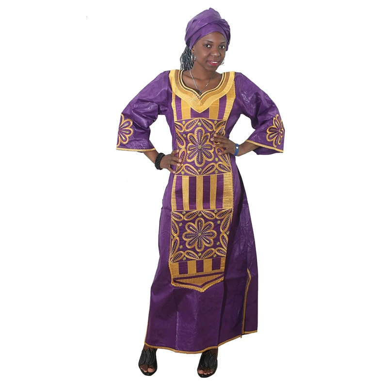 MD 2019 african dresses for women embroidered bazin riche dress with headwrap south africa lady long traditional clothes | Тематическая