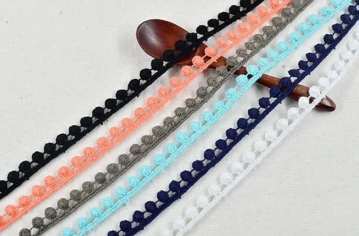 Free shipping 10 Meters Cotton Colorful Lace Trim Water Soluble Embroidery DIY Fabric Clothing Accessories 1CM | Дом и сад