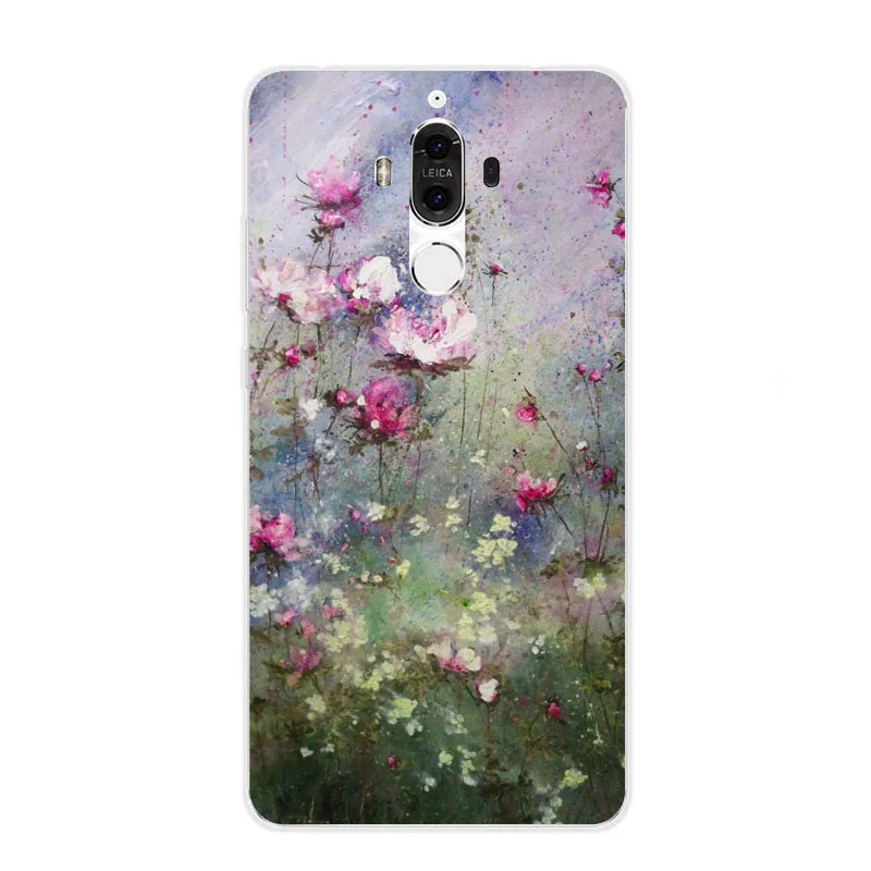 Чехол для huawei mate 9, силиконовая Мягкая задняя крышка из ТПУ с красочными цветами для huawei mate 9, защитный чехол для телефона s shell