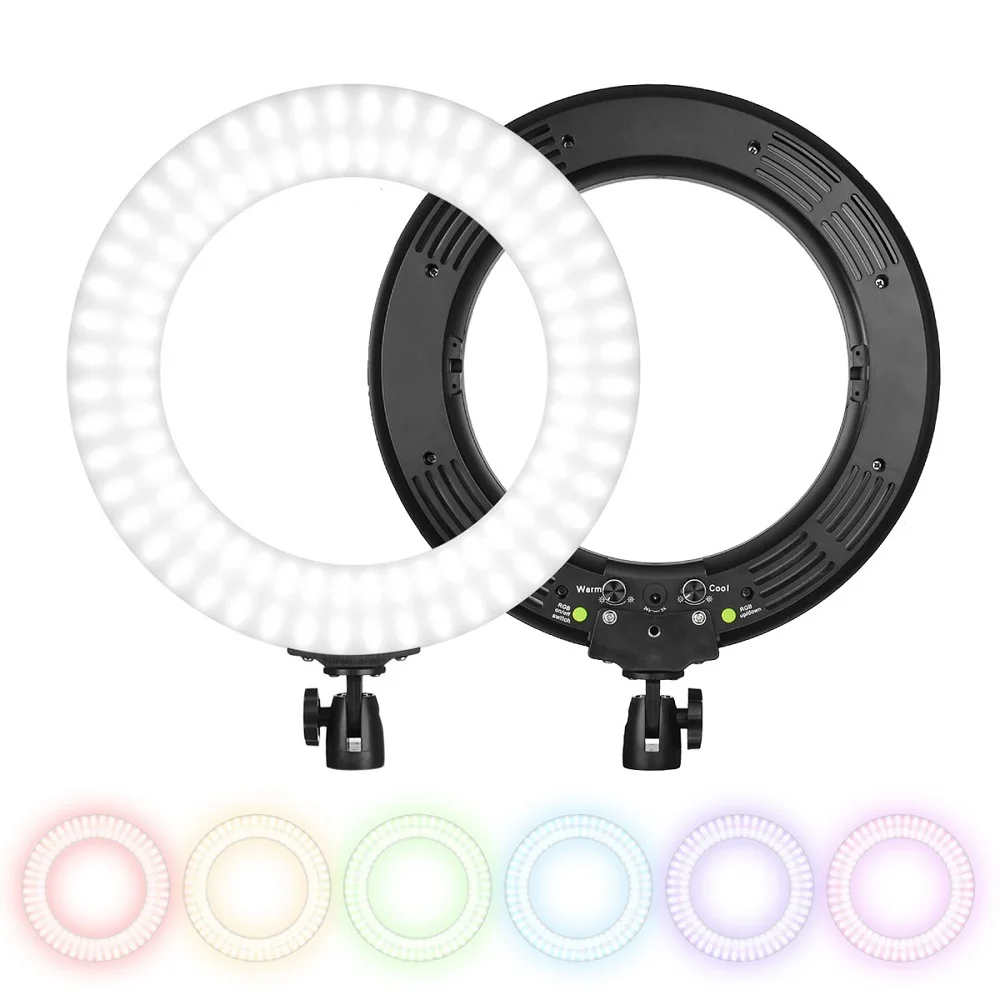 14 дюймов Dimmable светодиодный видео кольцо с фотографией свет штативами селфи палка
