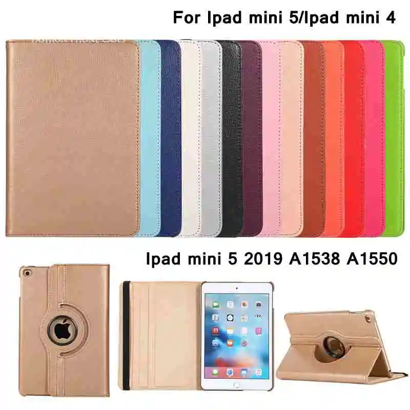 Вращающийся на 360 Градусов Кожаный чехол для Apple iPad mini 4 5 2019 7 9 дюймов mini4 mini5 A1538 A1550