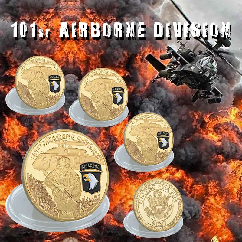 WR 24k позолоченная монета 101 Airborne Division Challenge памятная американская армейская