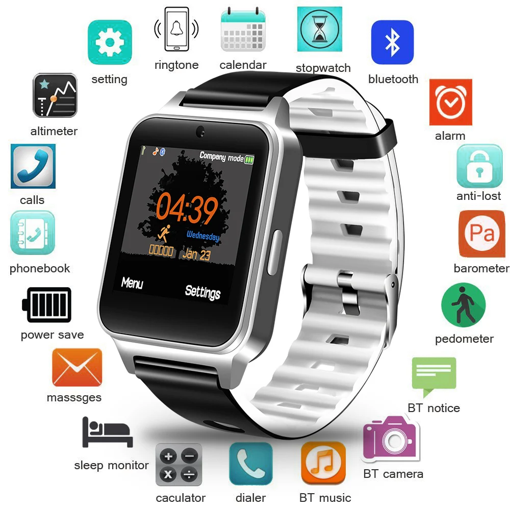 LIGE Новые смарт часы для мужчин Bluetooth Видеоплеер TF Push Message камера Спорт Шагомер