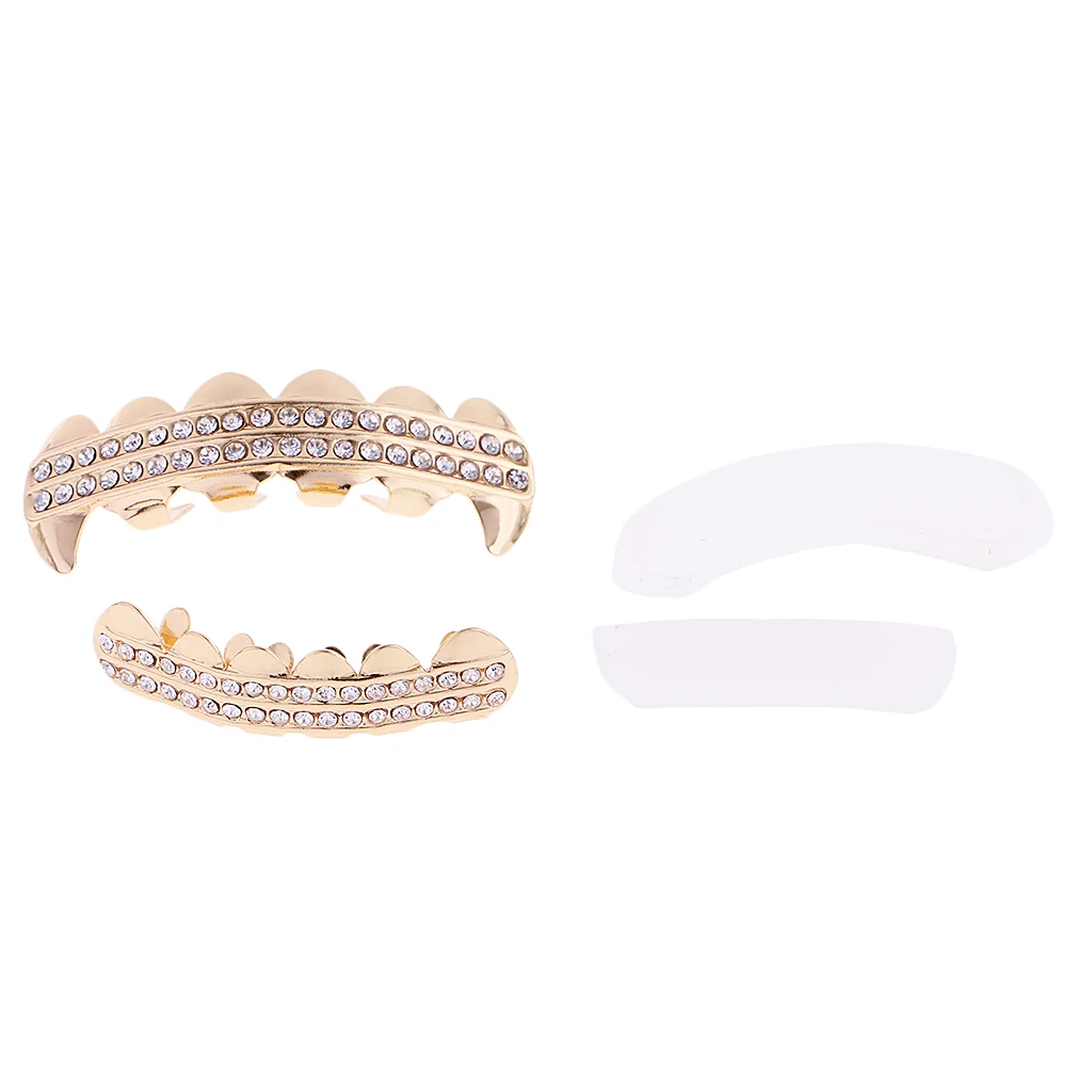 Комплект верхних и нижних зубов Tone Стразы в стиле хип хоп|teeth grills|teeth grillzbottom grillz |