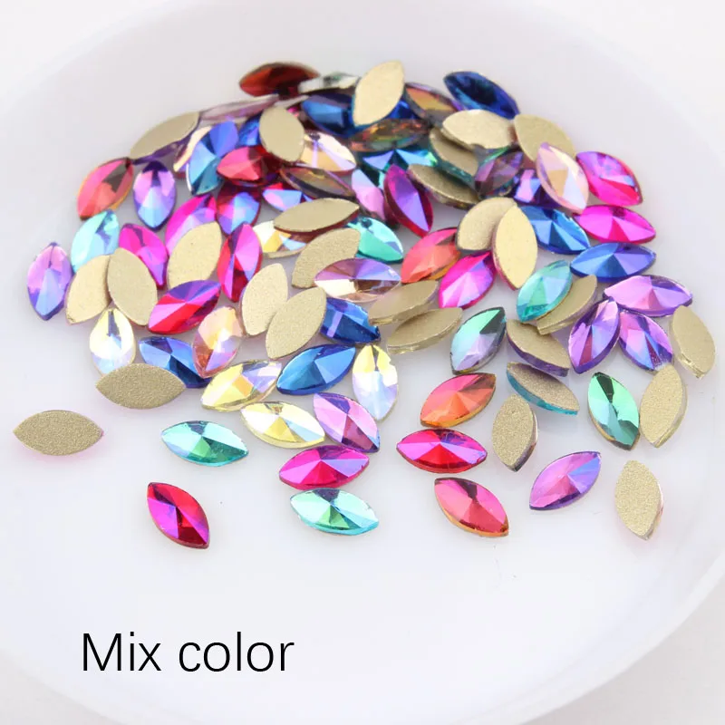 Mix color Горячая Распродажа Hosre глаз Цвет AB 3x6 мм дизайн ногтей Стразы 10 видов цветов красивые стразы crystal Stone 30/100 шт для 3D украшение для ногтей - Цвет: Mix color