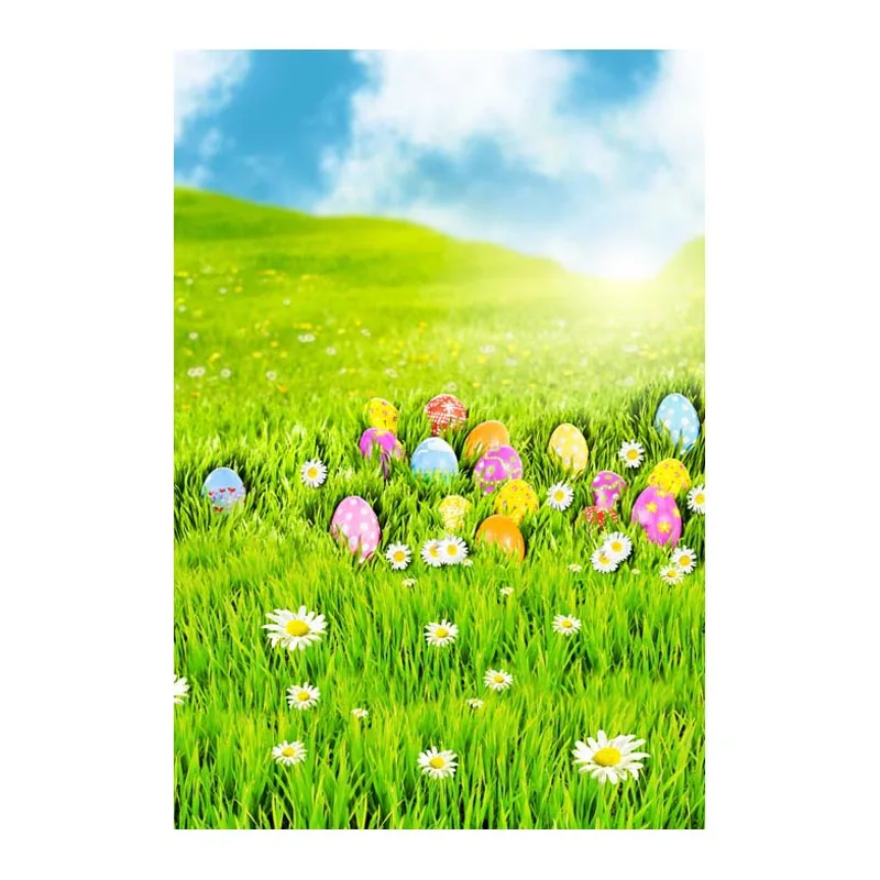 5x7ft тонкий виниловый Пасхальный фон для фотосъемки с цветными яйцами Весна