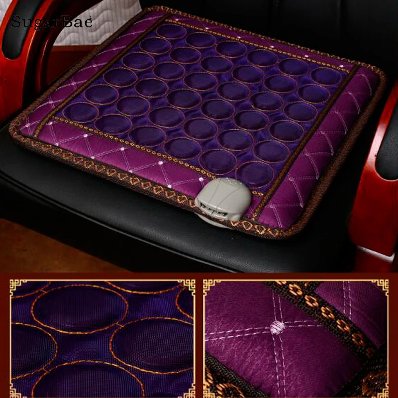 

Новинка, подушка из натурального нефрита для облегчения боли, массажный коврик для стула с нефритовым камнем, размер 45 см x 45 см