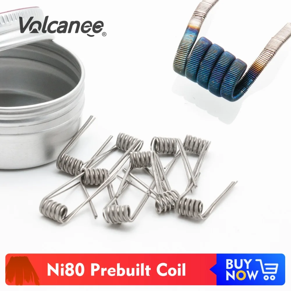 Volcanee 50/100 шт Ni80 готовых предварительно оборудованная катушка Alien V2 защелка
