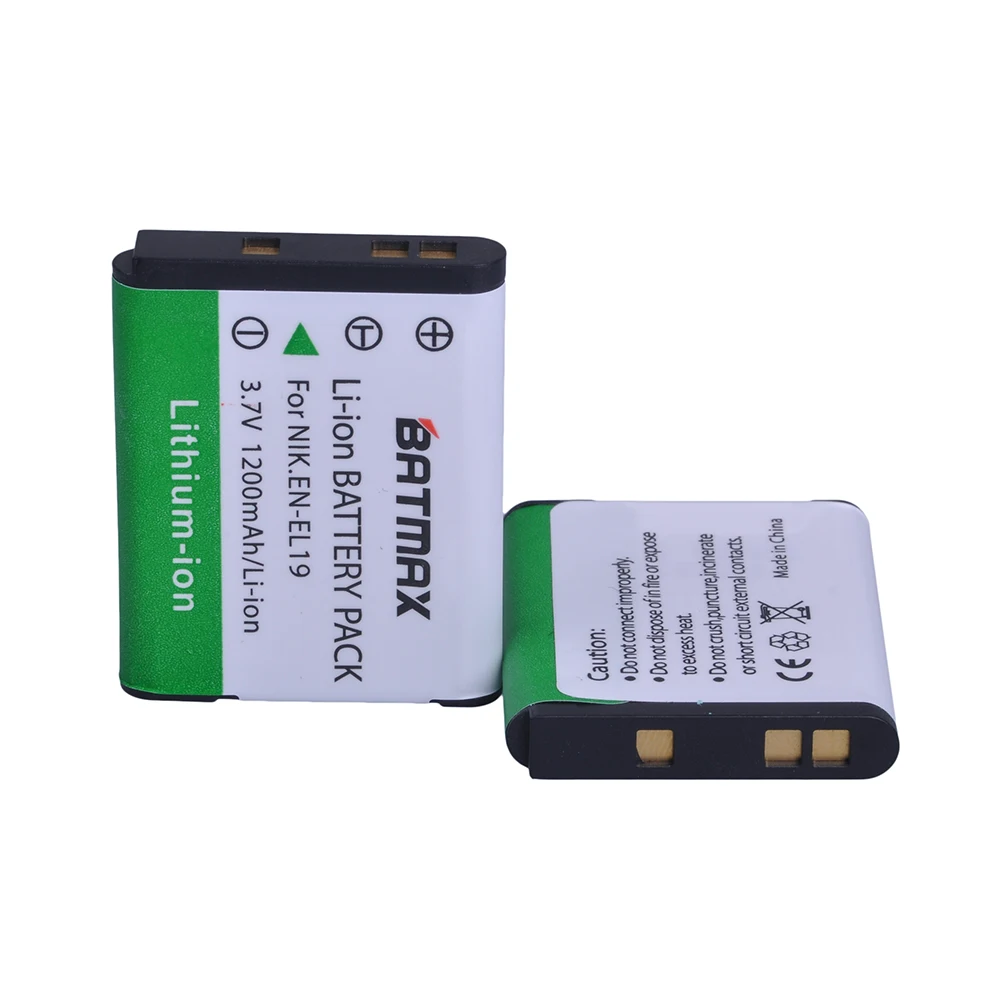 2 шт. аккумулятор ENEL19 для Nikon S100 S2500 S2600 S3100 S6400 S4100 S4150 S3300 1200 мАч ЖК-экран зарядное