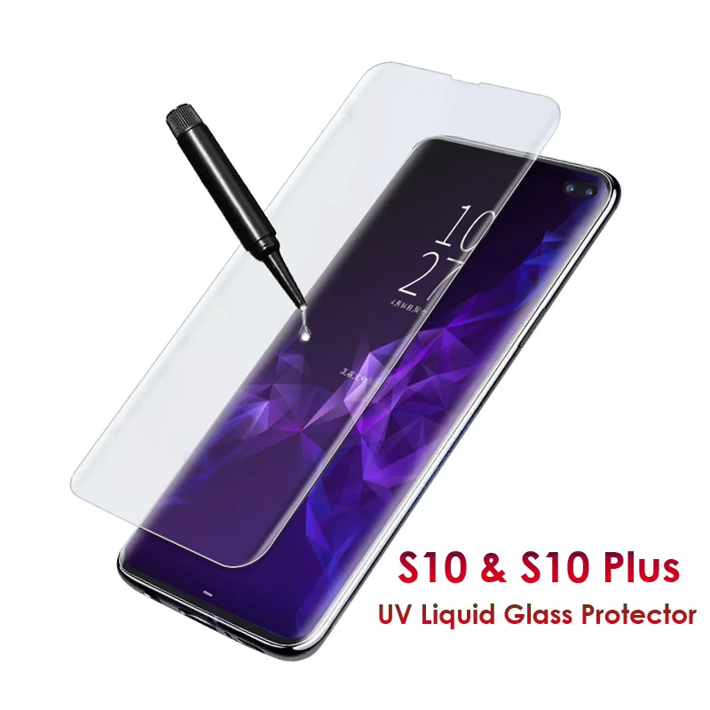 S10 5D полное клеевое Защитное стекло для экрана с УФ-жидкостью клейкое Samsung Galaxy S9 S8