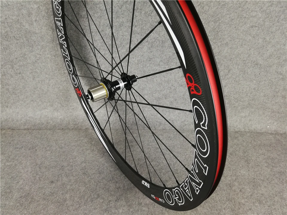 COLNAGO Углеродные колеса 50 мм Глянцевая 700c углеродное волокно дорожный велосипед гоночный колесная клинчер/трубчатый