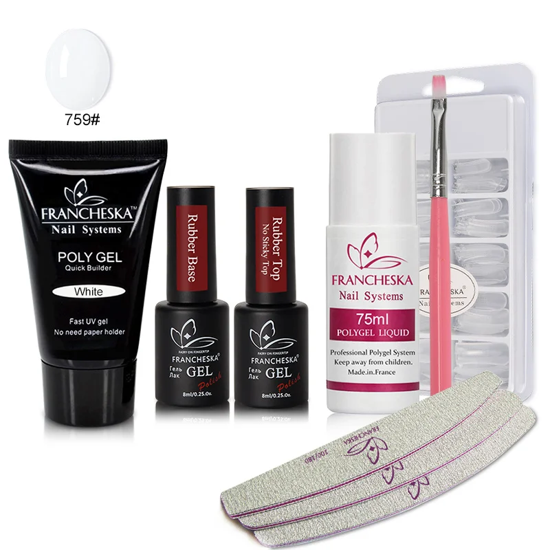 Polygel Set 759 Francheska поли гель Лаки набор для полировки ногтей УФ-гель для наращивания ногтей быстрое строительство лучшие накладные ногти дизайна ногтей полигель комплект строитель - Цвет: Polygel Set 759