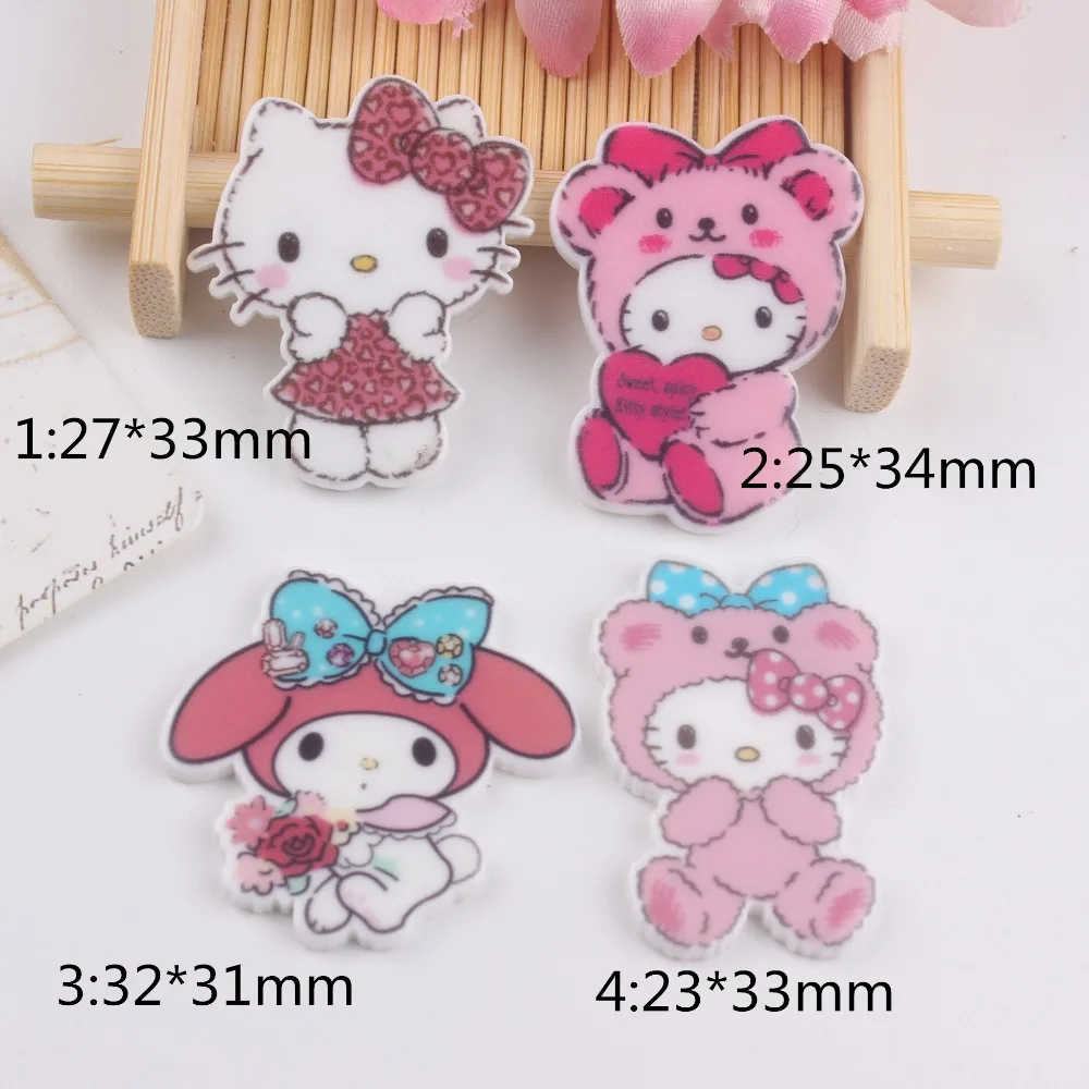 10 шт./лот с плоской задней частью Кабошоны-аксессуары из смолы kawaii плоское украшение из смолы кошка кролик животные
