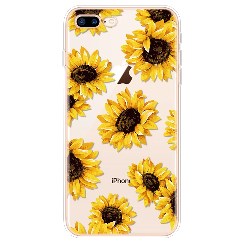 Чехол с цветочным принтом Маргаритка Подсолнух для iPhone 11 Pro Xs Max 6 6S TPU чехол для iPhone 7 Plus 8X4 4S 5 5S SE 5C XR TPU силиконовый чехол