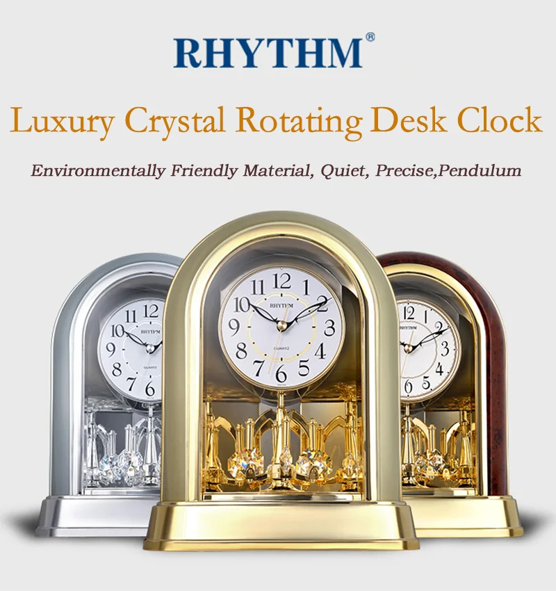 RHYTHM Brand European classical Table Clock living room office mute modern fashion desk clock creative decoration 4SG696