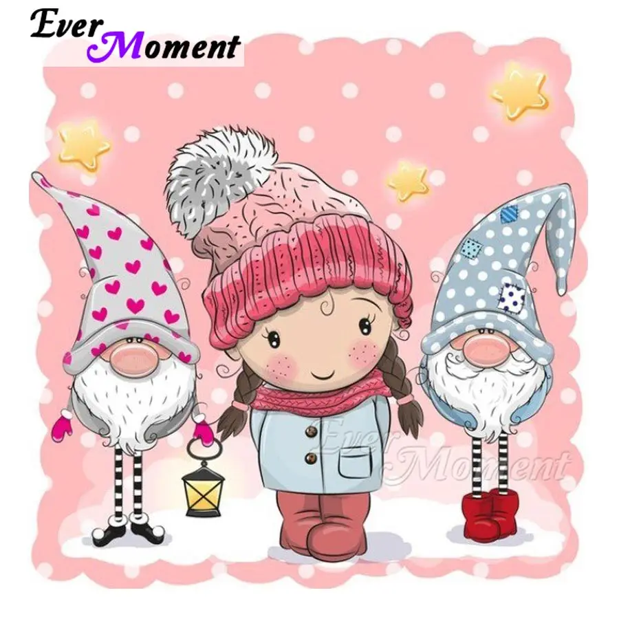 Ever Moment Girl Рождественская мультяшная Алмазная картина полная квадратная дрель 5D Сделай Сам Вышивка крестиком Алмазная вышивка рукоделие S2F1329