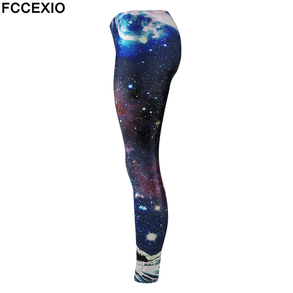 FCCEXIO New Style 2019 Leggings Women Galaxy Space Digital Print Legging Fitness Leggins Workout Plus Size Pants Legins Trousers | Женская