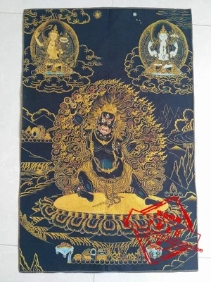 

Antique Brocade Embroidery Painting (Black Diamond Guardian Portrait)