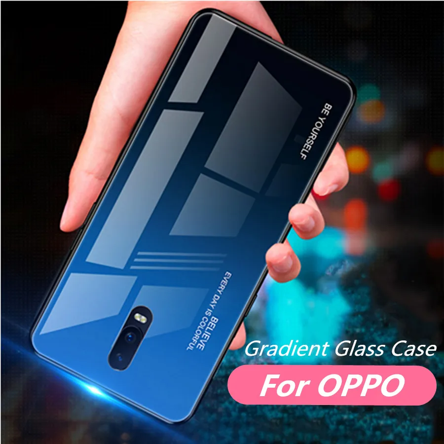 Для OPPO Reno 10x чехол с зумом роскошный градиентный из закаленного стекла для Oppo F11 R17