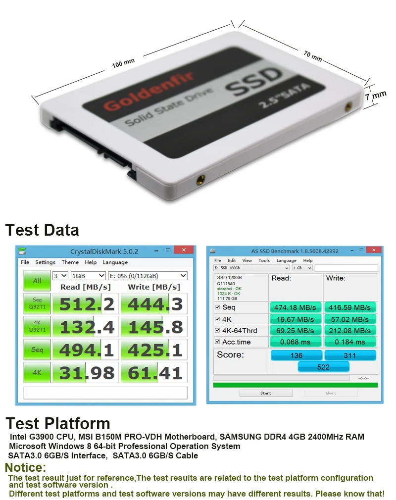 Goldenfir 2,5 дюймов SSD 60 ГБ 120 ГБ 240 ГБ hd SSD ноутбук твердотельный жесткий диск 2,5 SSD 120 ГБ для APPLE DELL hp