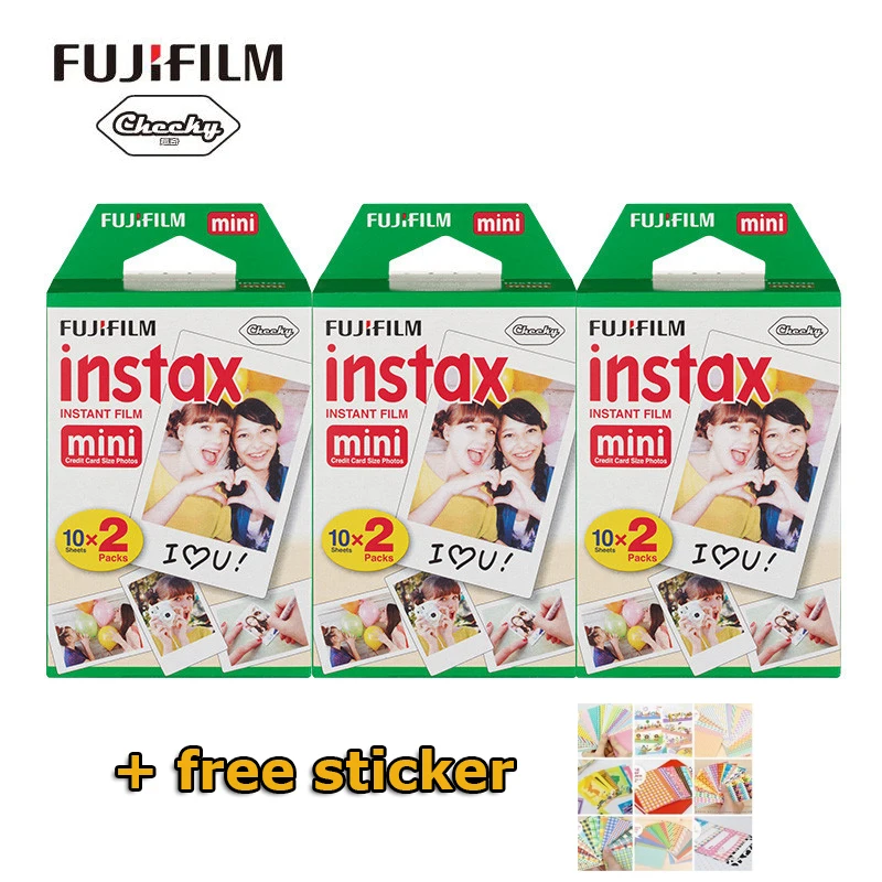 Оригинал Fuji Fujifilm Instax Мини пленка 60 листов фотобумага для мини камеры Polaroid 7 s 8 90 25 55